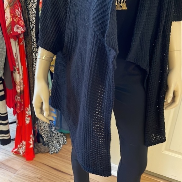 Status by Chenault Black Waffled Fabric Knit Cardigan. D4/A - Picture 2 of 11